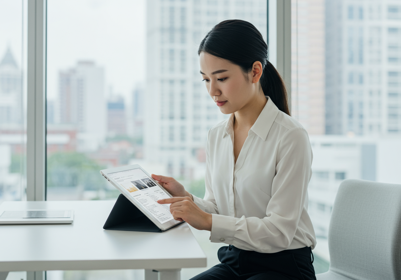 Opportunités de carrière sur une tablette