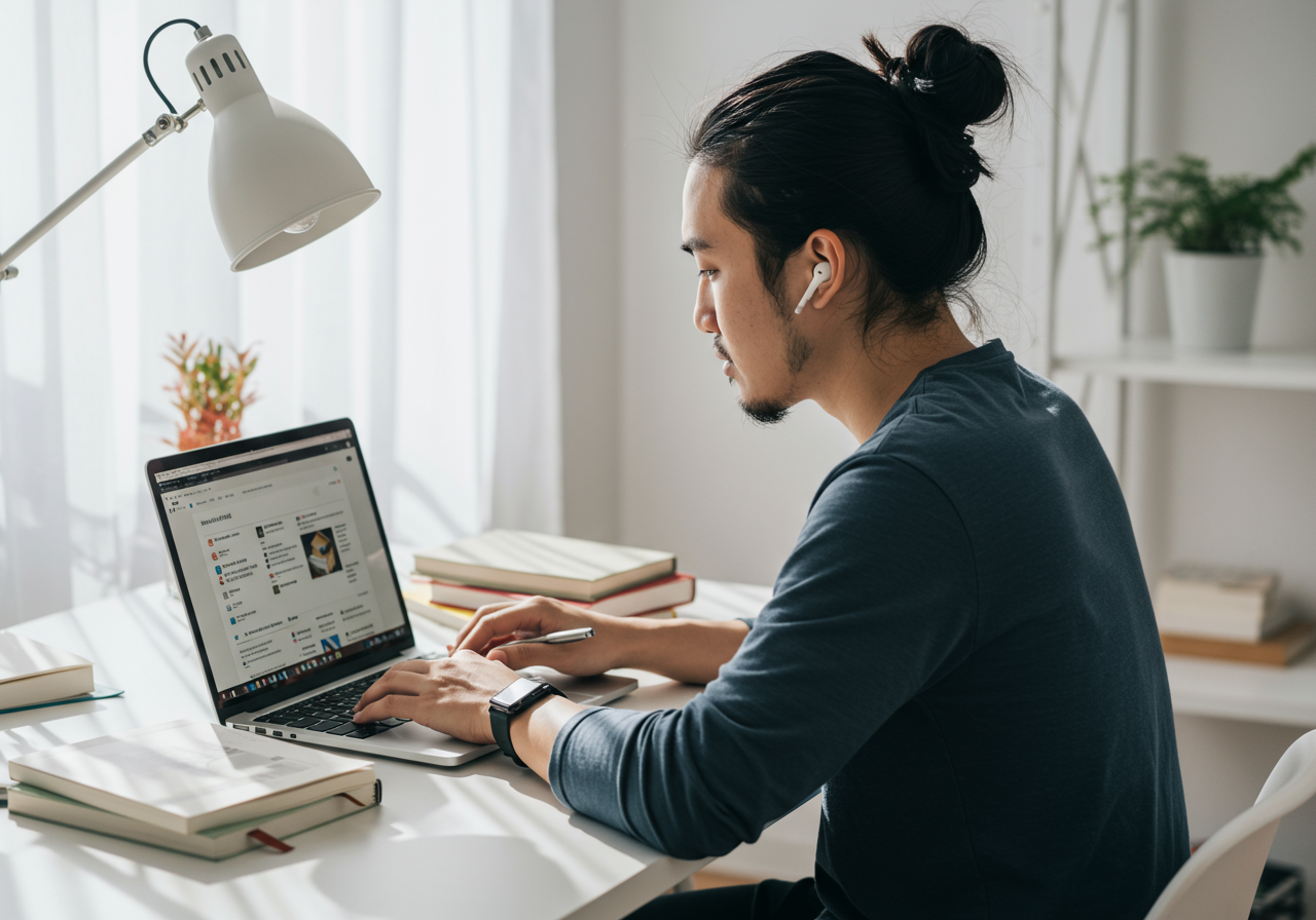Apprentissage en ligne sur un ordinateur portable